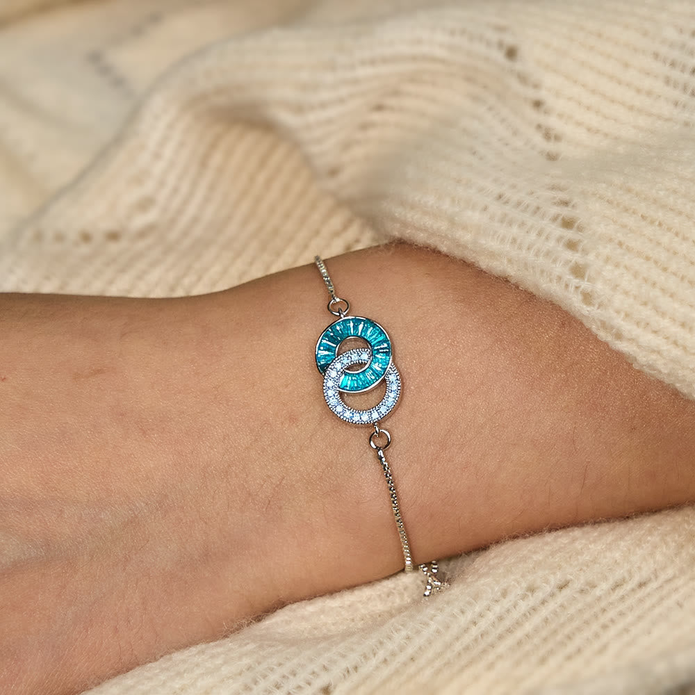 Olivenorma Custom Birthstone Gifts for Mother & Daughter Linking Circles Bracelet & Necklace - image 6