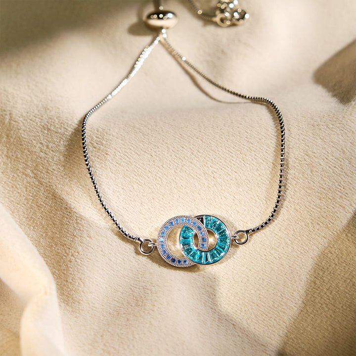 Olivenorma Custom Birthstone Gifts for Mother & Daughter Linking Circles Bracelet & Necklace - image 8