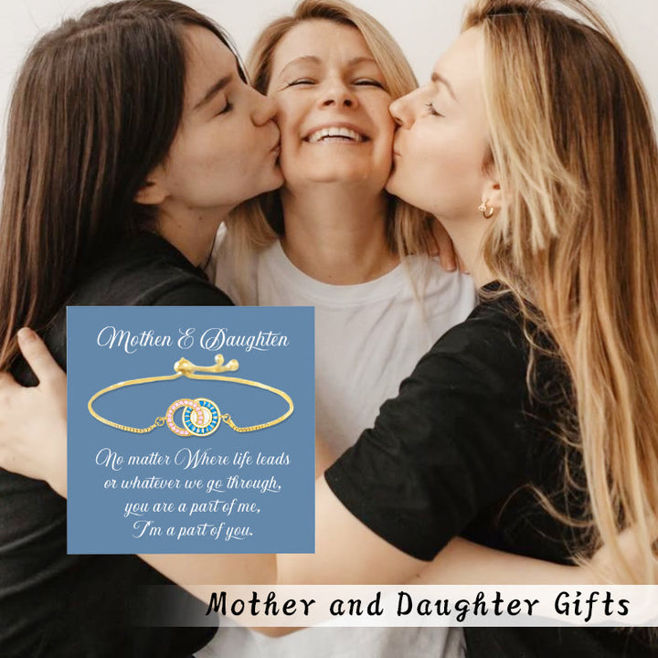 Olivenorma Custom Birthstone Gifts for Mother & Daughter Linking Circles Bracelet & Necklace - image 14