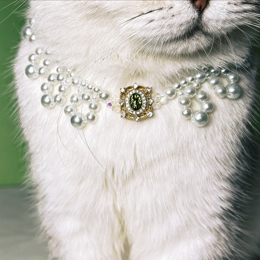 Olivenorma Handmade Pearl Vintage Pet Collar Necklace - image 10