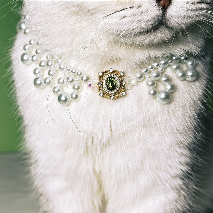 Olivenorma Handmade Pearl Vintage Pet Collar Necklace - image 10