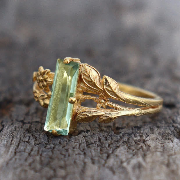 FREE Today: Baguette Cut Green Emerald Zircon Engagement Ring - image 4