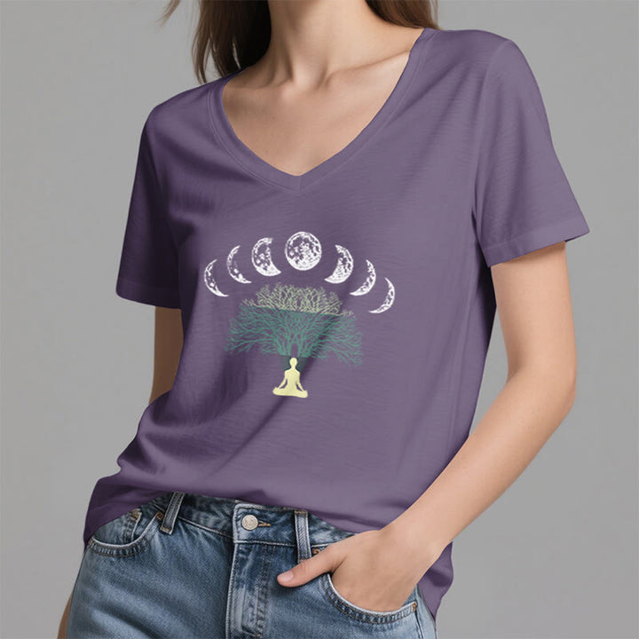 Olivenorma Tree Of Life V-Neck Yoga Meditation T-Shirt - image 10