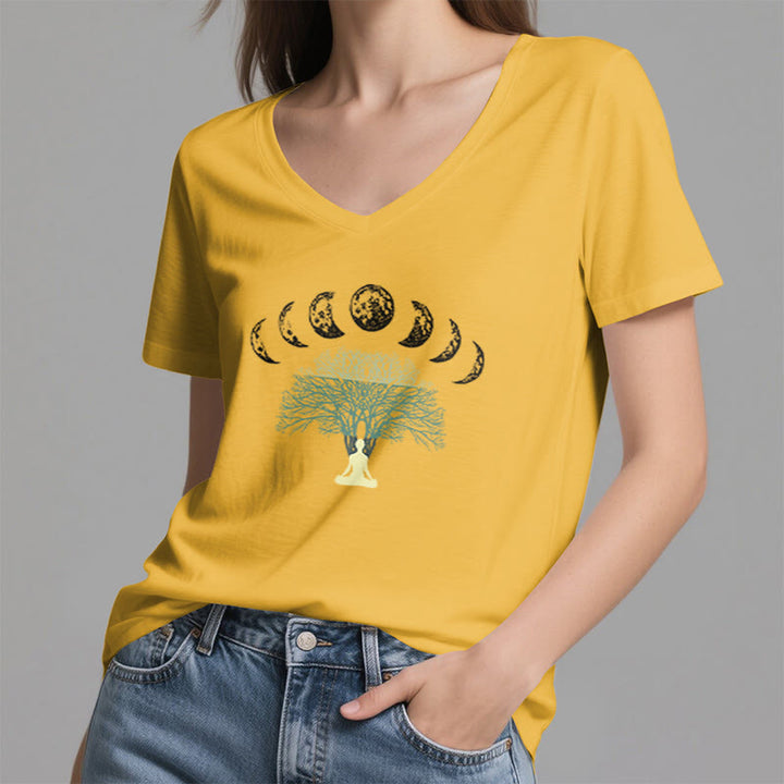 Olivenorma Tree Of Life V-Neck Yoga Meditation T-Shirt - image 24
