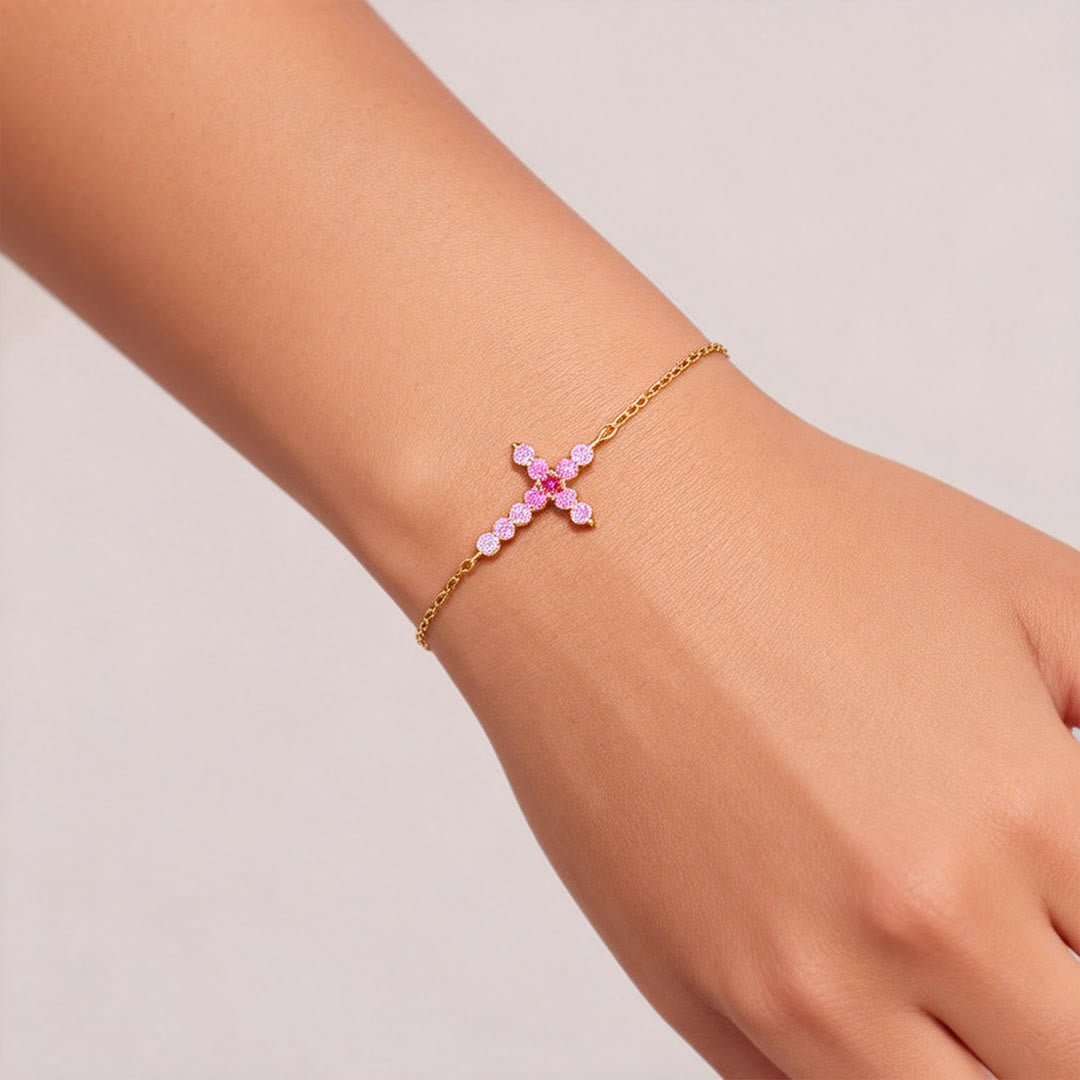Olivenorma "My Small Circle of Female Friends"Zircon Cross Bracelet - Cubic Zirconia stones - image 1
