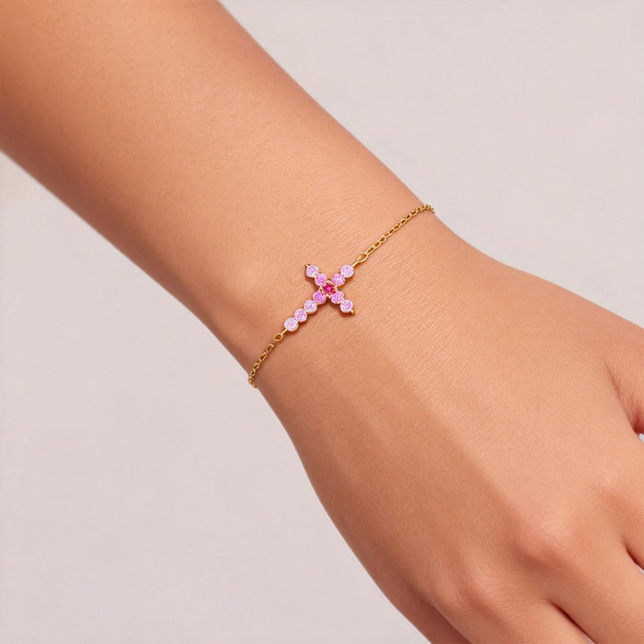 Olivenorma "My Small Circle of Female Friends"Zircon Cross Bracelet - Cubic Zirconia stones - image 1