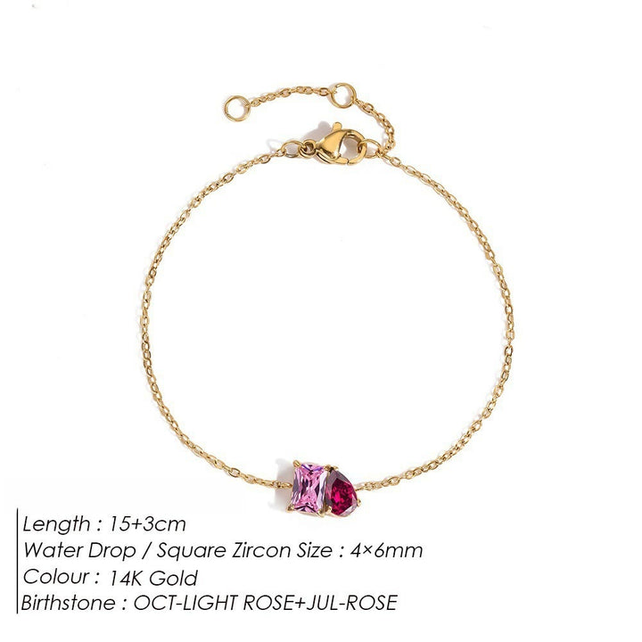 Olivenorma Birthstone Teardrop Friendship Bracelet - October - image 14