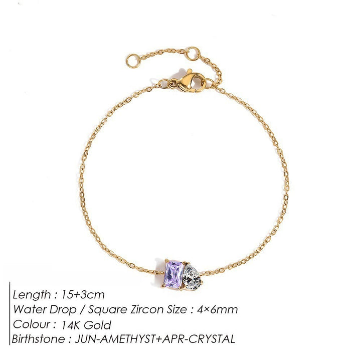 Olivenorma Birthstone Teardrop Friendship Bracelet - June - image 10
