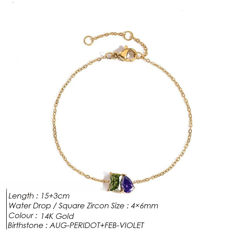 Olivenorma Birthstone Teardrop Friendship Bracelet - August - image 12