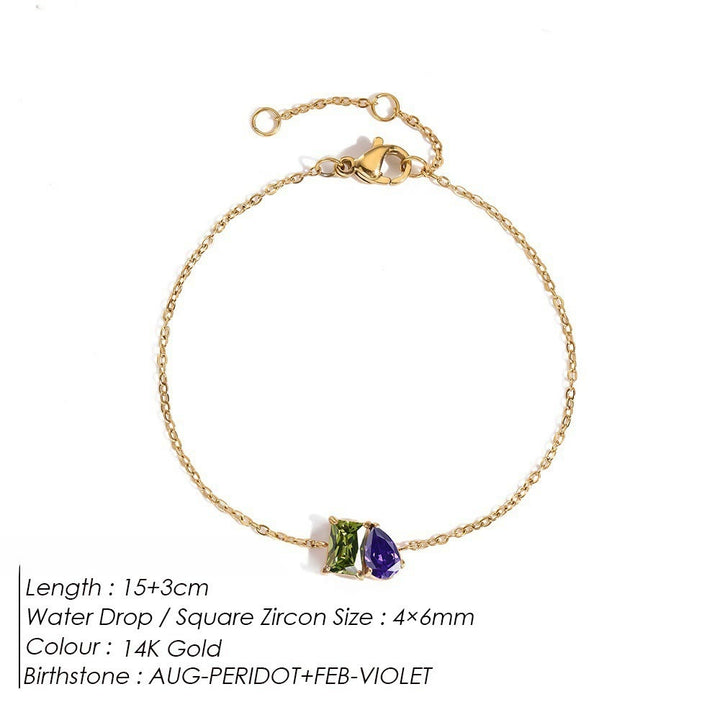 Olivenorma Birthstone Teardrop Friendship Bracelet - August - image 12