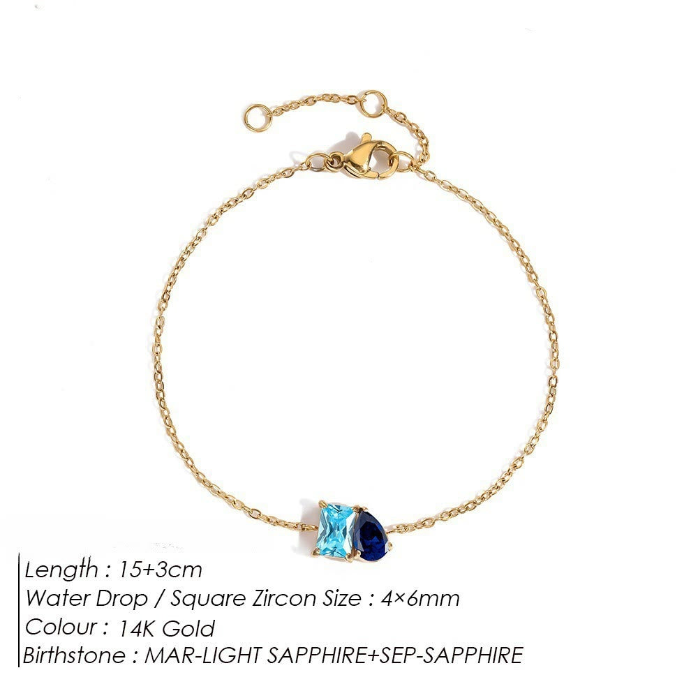Olivenorma Birthstone Teardrop Friendship Bracelet - March - image 7