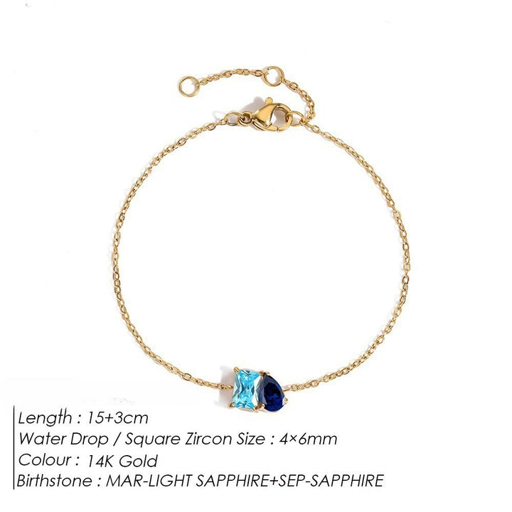 Olivenorma Birthstone Teardrop Friendship Bracelet - March - image 7