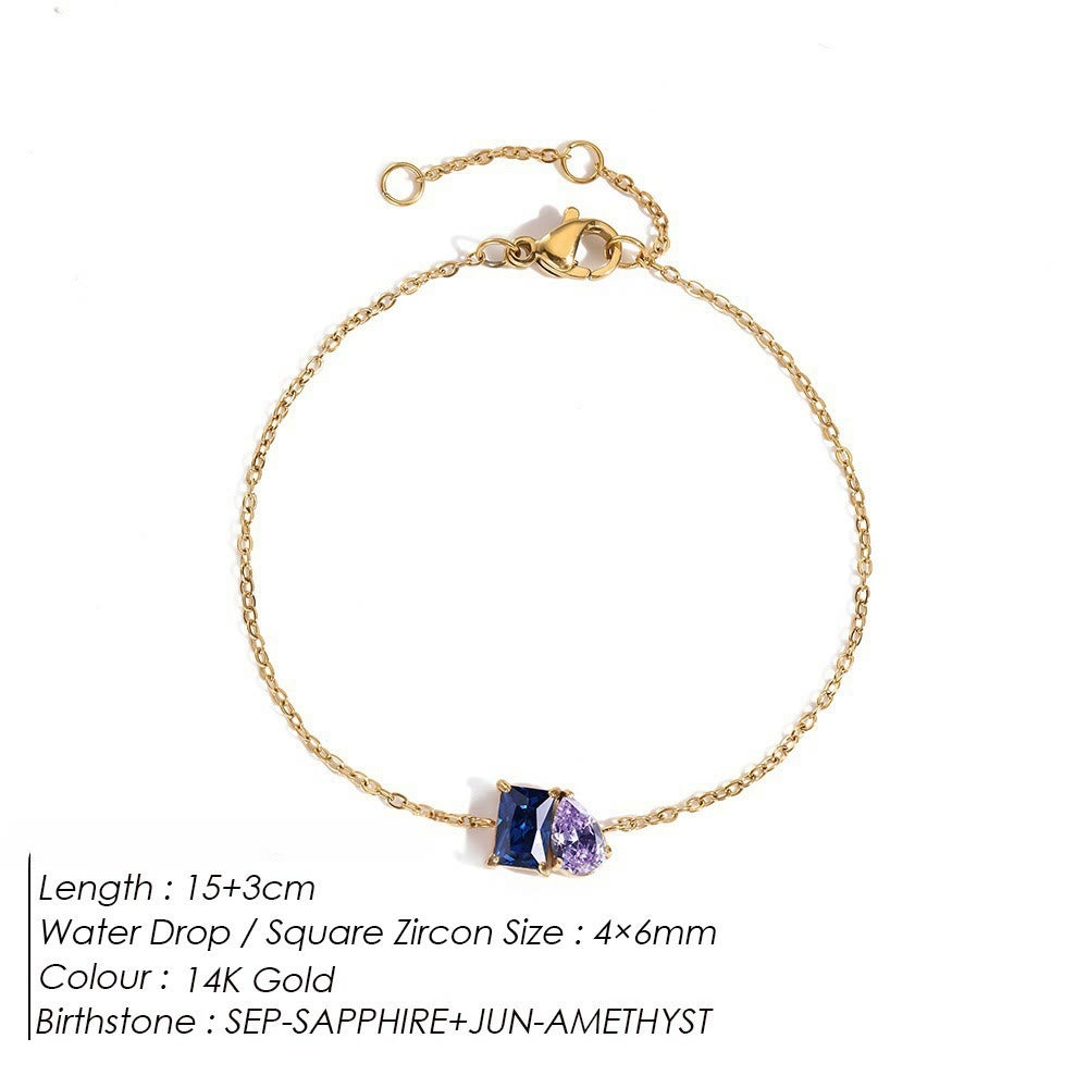 Olivenorma Birthstone Teardrop Friendship Bracelet - September - image 13