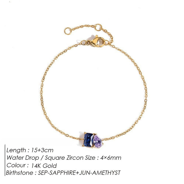Olivenorma Birthstone Teardrop Friendship Bracelet - September - image 13