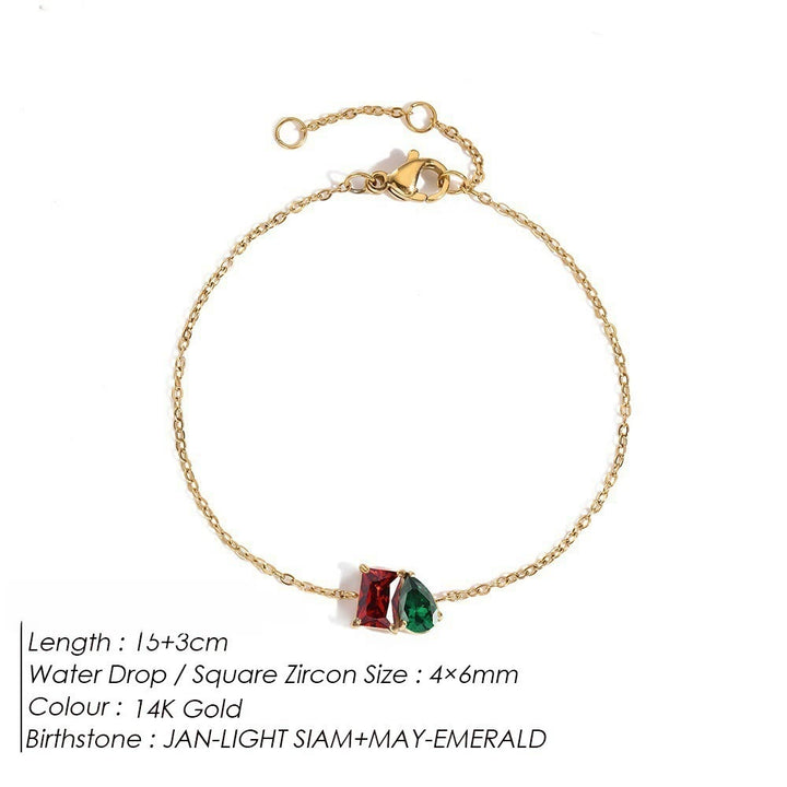 Olivenorma Birthstone Teardrop Friendship Bracelet - January - image 2