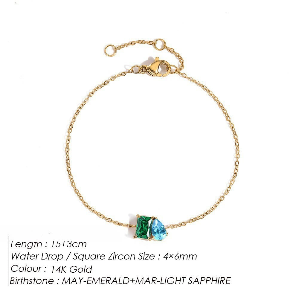Olivenorma Birthstone Teardrop Friendship Bracelet - May - image 9