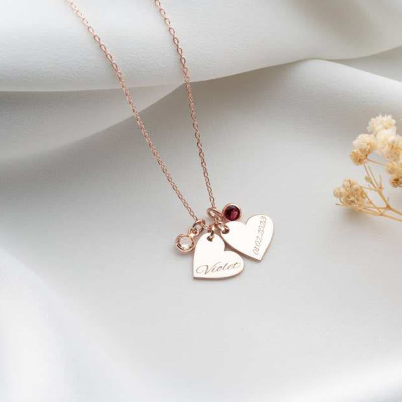 Olivenorma Personalized Heart Name Birthstone Necklace - image 7
