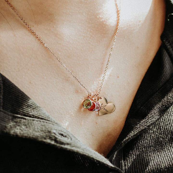 Olivenorma Personalized Heart Name Birthstone Necklace - image 5