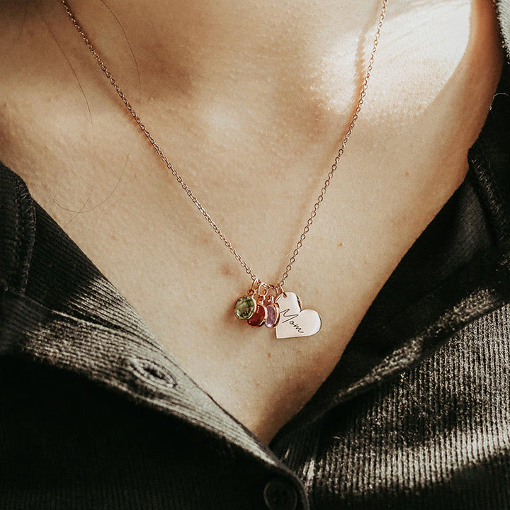 Olivenorma Personalized Heart Name Birthstone Necklace - image 6