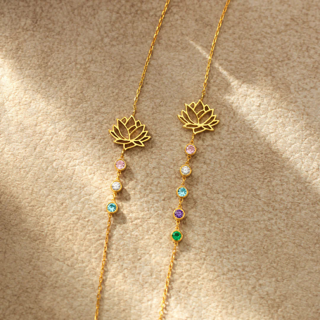 Olivenorma Lotus Birthstone Flower Personalized Bracelet - image 5