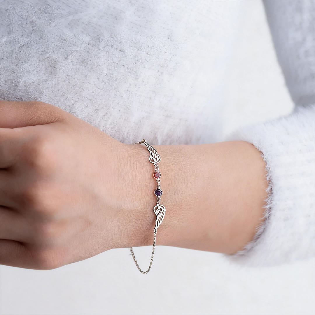 Olivenorma Elegant Birthstone Angel Wings Bracelet - image 6