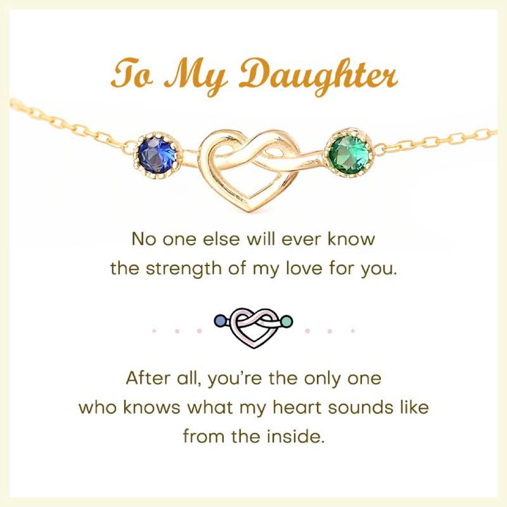 Olivenorma "To My Daughter" Sparkling Zircon Heart Birthstone Necklace - image 3