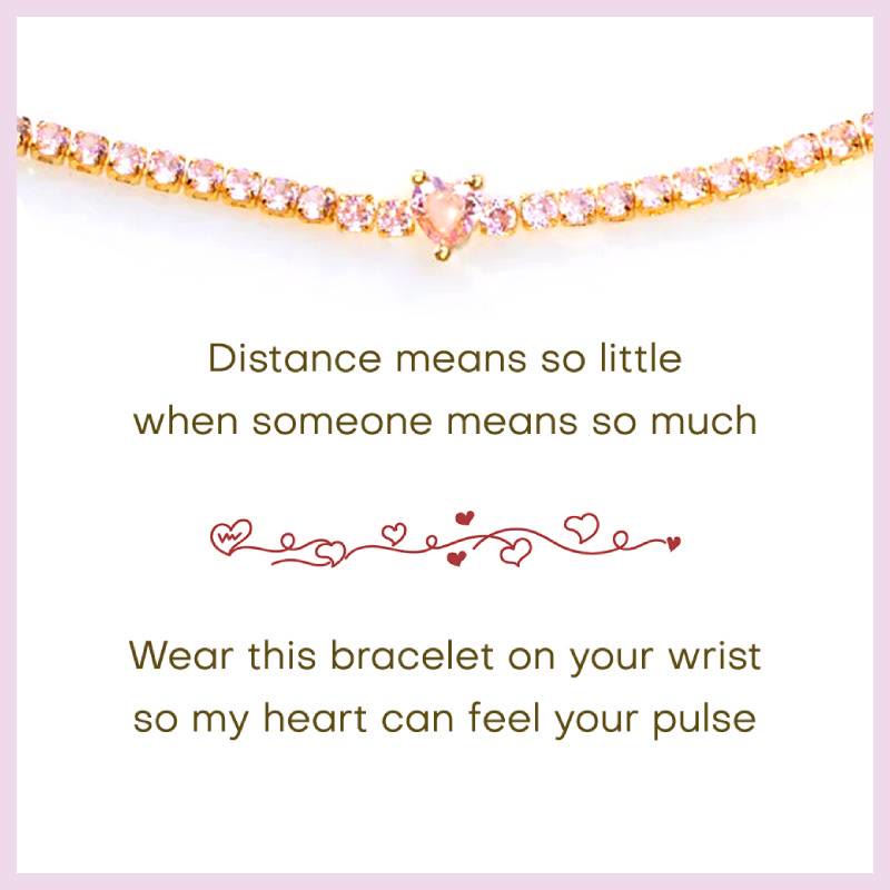 Olivenorma Love Pink Zircon Heart Bracelet - image 3