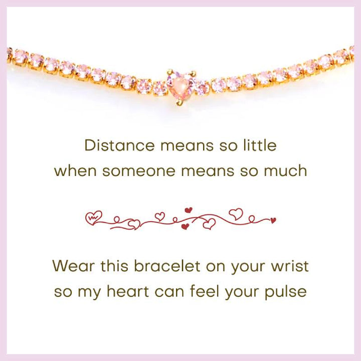 Olivenorma Love Pink Zircon Heart Bracelet - image 3