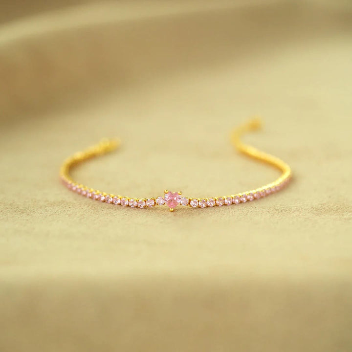 Olivenorma Love Pink Zircon Heart Bracelet - image 6