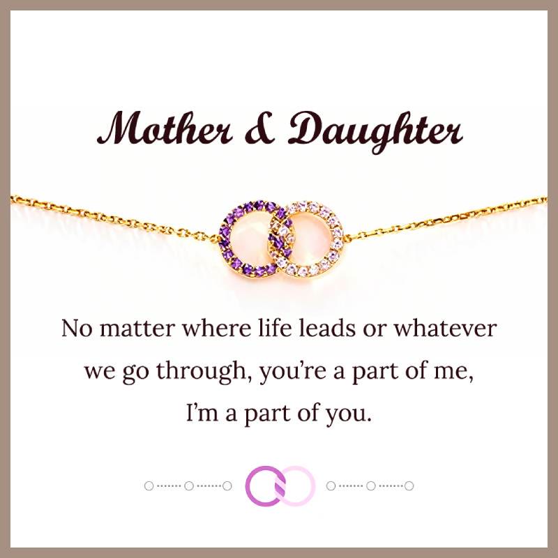 Olivenorma Mother&Daughter Diamond Circle Birthstone Bracelet - image 3