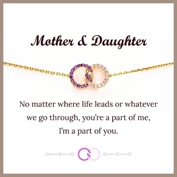 Olivenorma Mother&Daughter Diamond Circle Birthstone Bracelet - image 3