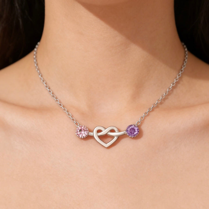 Olivenorma "To My Daughter" Sparkling Zircon Heart Birthstone Necklace - image 2