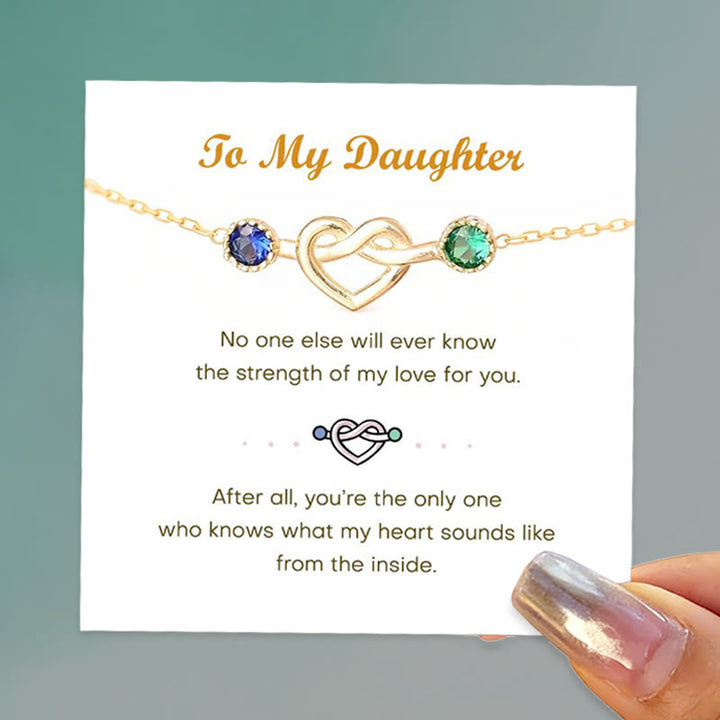 Olivenorma "To My Daughter" Sparkling Zircon Heart Birthstone Necklace - image 0