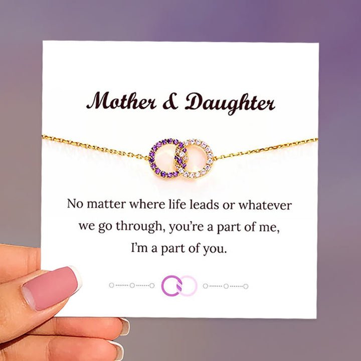 Olivenorma Mother&Daughter Diamond Circle Birthstone Bracelet - image 0
