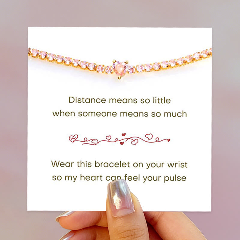 Olivenorma Love Pink Zircon Heart Bracelet - image 0