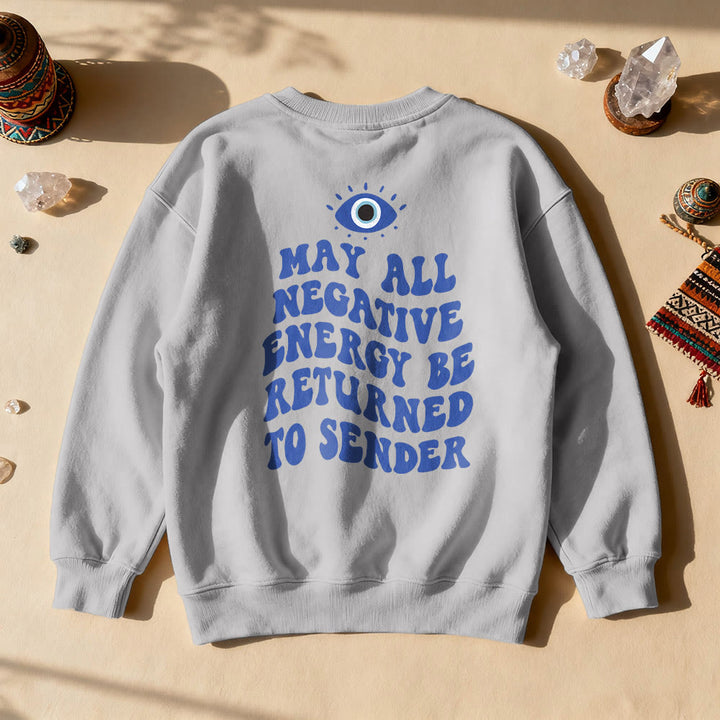 Olivenorma Trendy Demon Eye Quote Sweatshirt - Grey - 2XL - image 10
