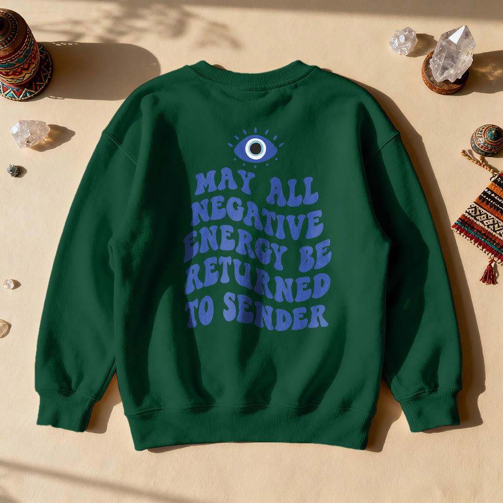 Olivenorma Trendy Demon Eye Quote Sweatshirt - Green - 2XL - image 0