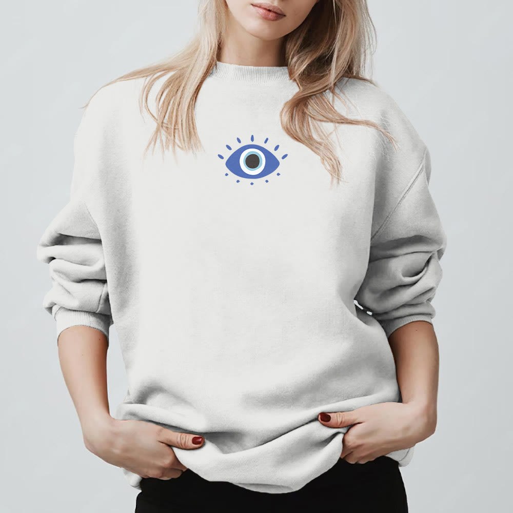 Olivenorma Trendy Demon Eye Quote Sweatshirt - image 0