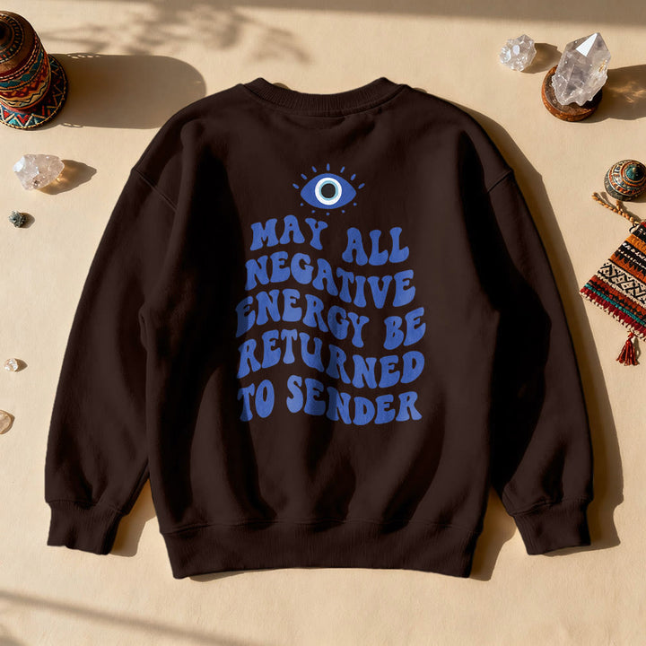 Olivenorma Trendy Demon Eye Quote Sweatshirt - Brown - 2XL - image 13