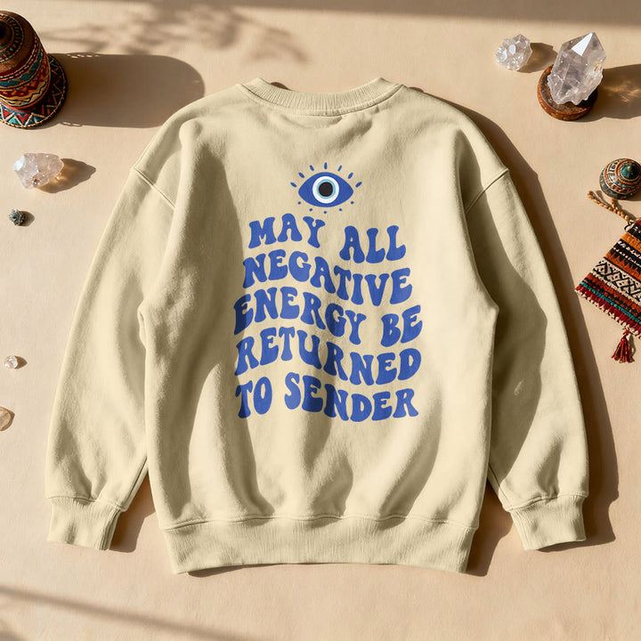 Olivenorma Trendy Demon Eye Quote Sweatshirt - Khaki - 2XL - image 16