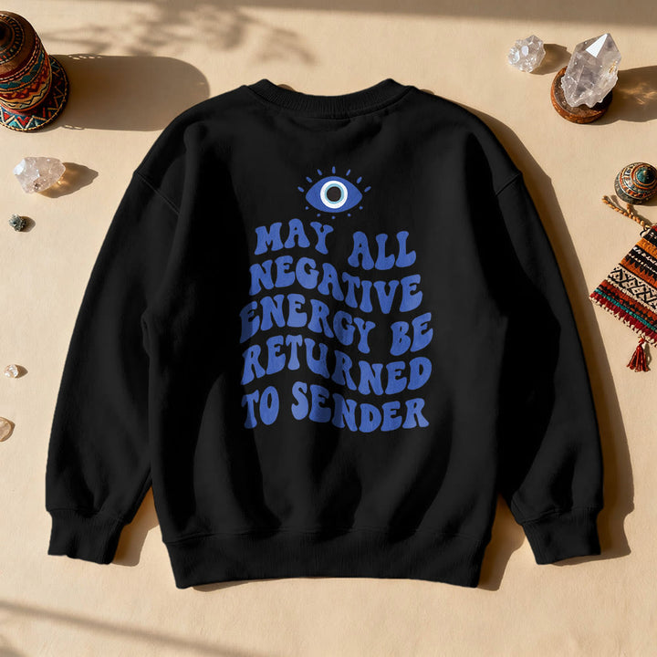 Olivenorma Trendy Demon Eye Quote Sweatshirt - Black - 2XL - image 7