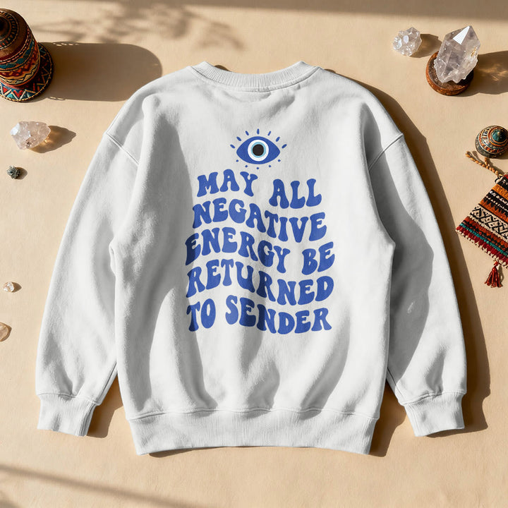 Olivenorma Trendy Demon Eye Quote Sweatshirt - White - 2XL - image 2