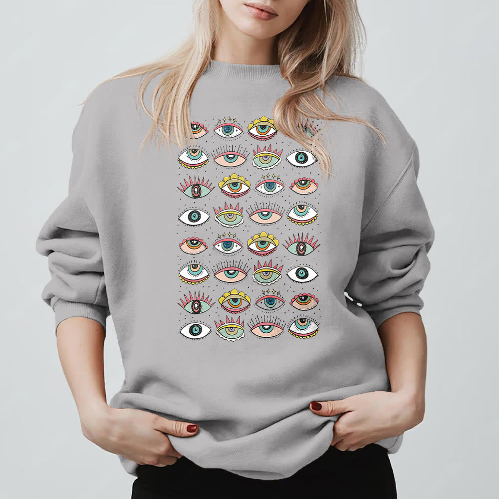 Olivenorma Fashionable Multi Evil Eye Symbol Sweatshirt - image 4
