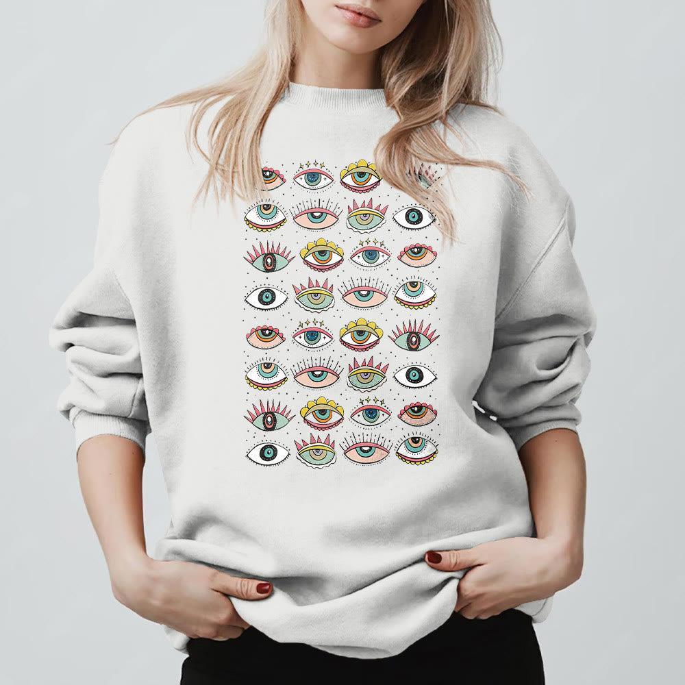 Olivenorma Fashionable Multi Evil Eye Symbol Sweatshirt - image 0