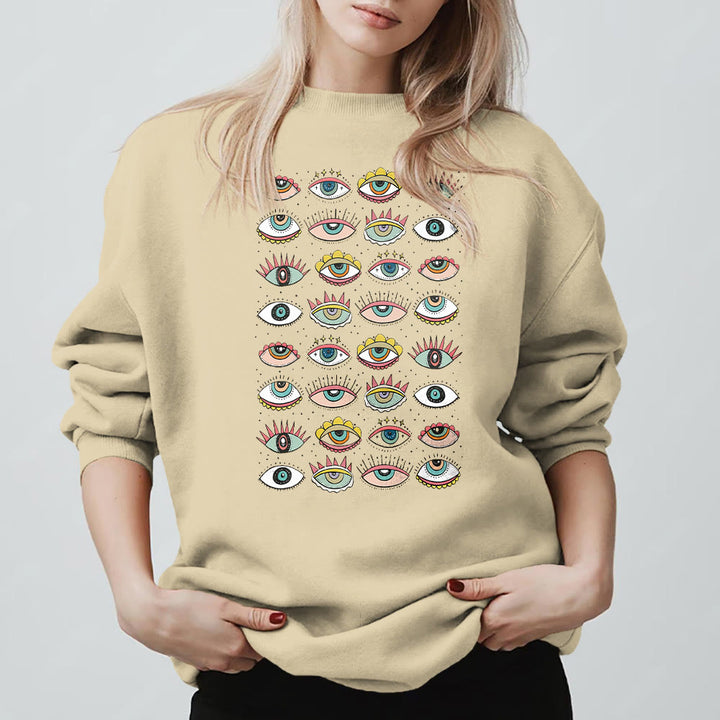 Olivenorma Fashionable Multi Evil Eye Symbol Sweatshirt - image 8