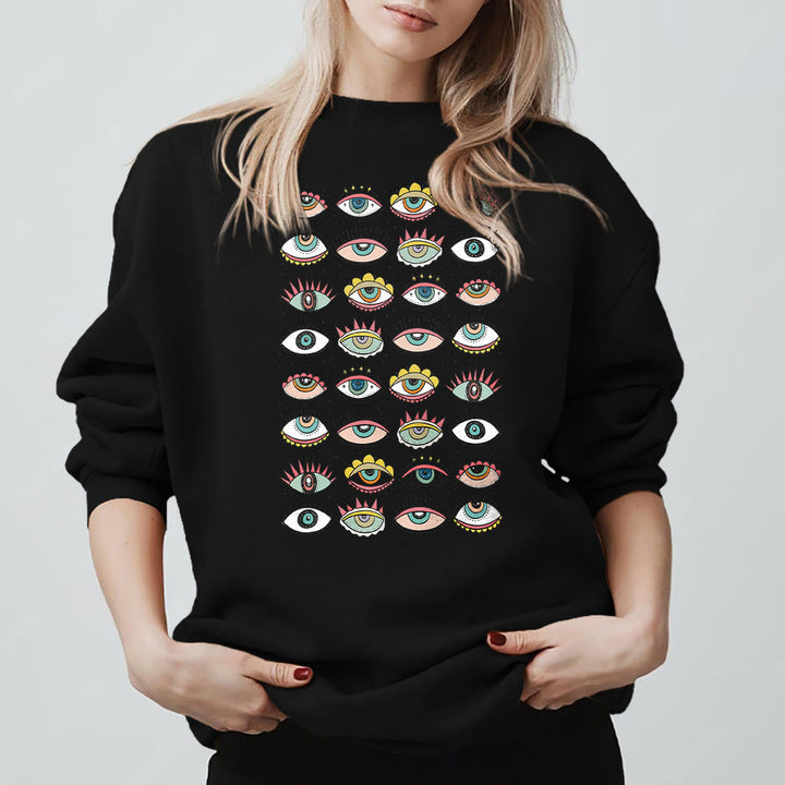 Olivenorma Fashionable Multi Evil Eye Symbol Sweatshirt - image 2