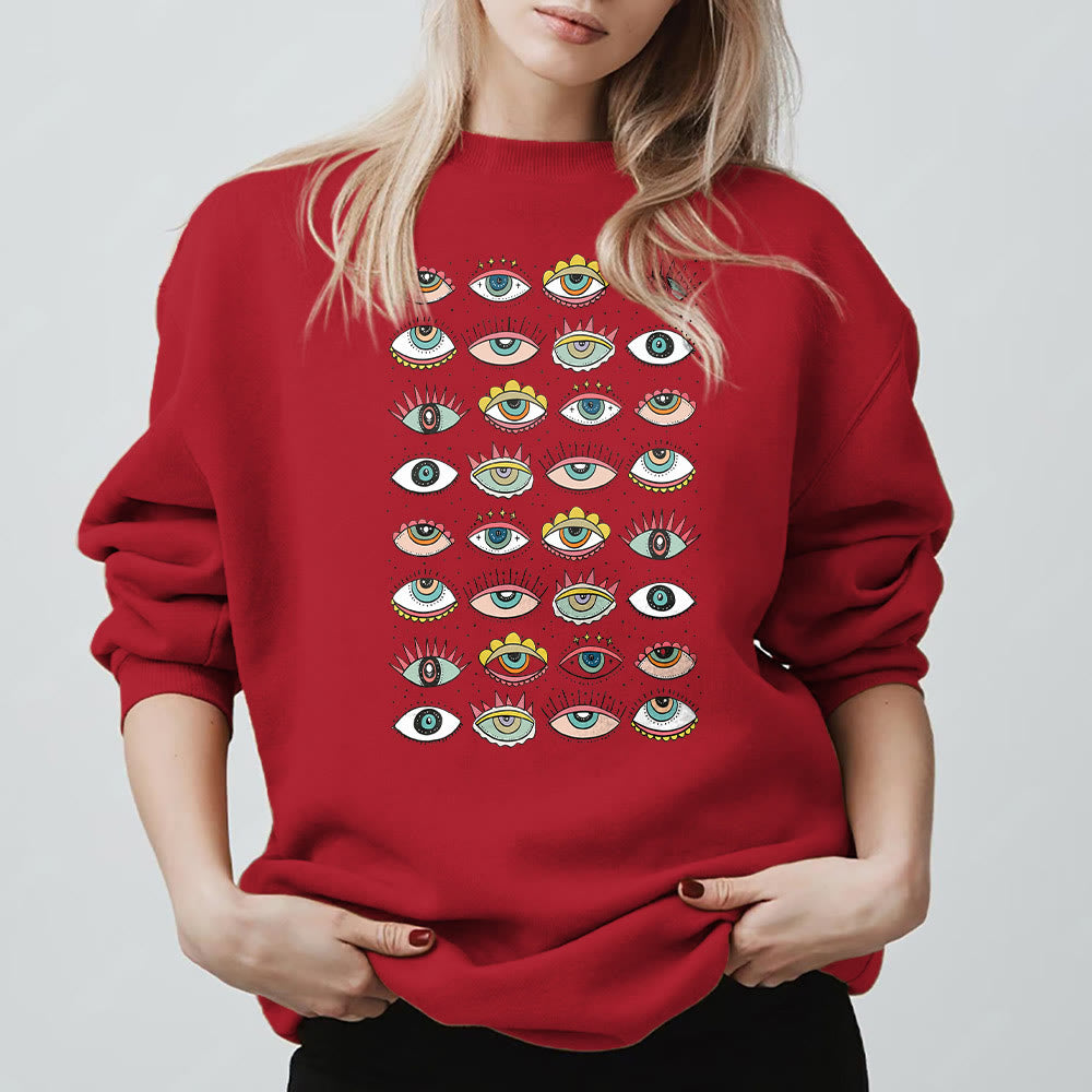 Olivenorma Fashionable Multi Evil Eye Symbol Sweatshirt - image 12