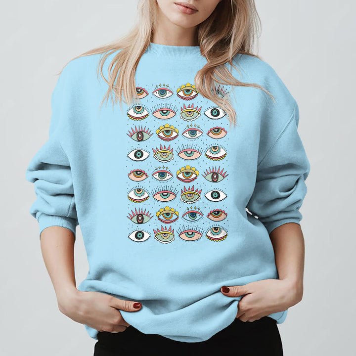 Olivenorma Fashionable Multi Evil Eye Symbol Sweatshirt - image 14