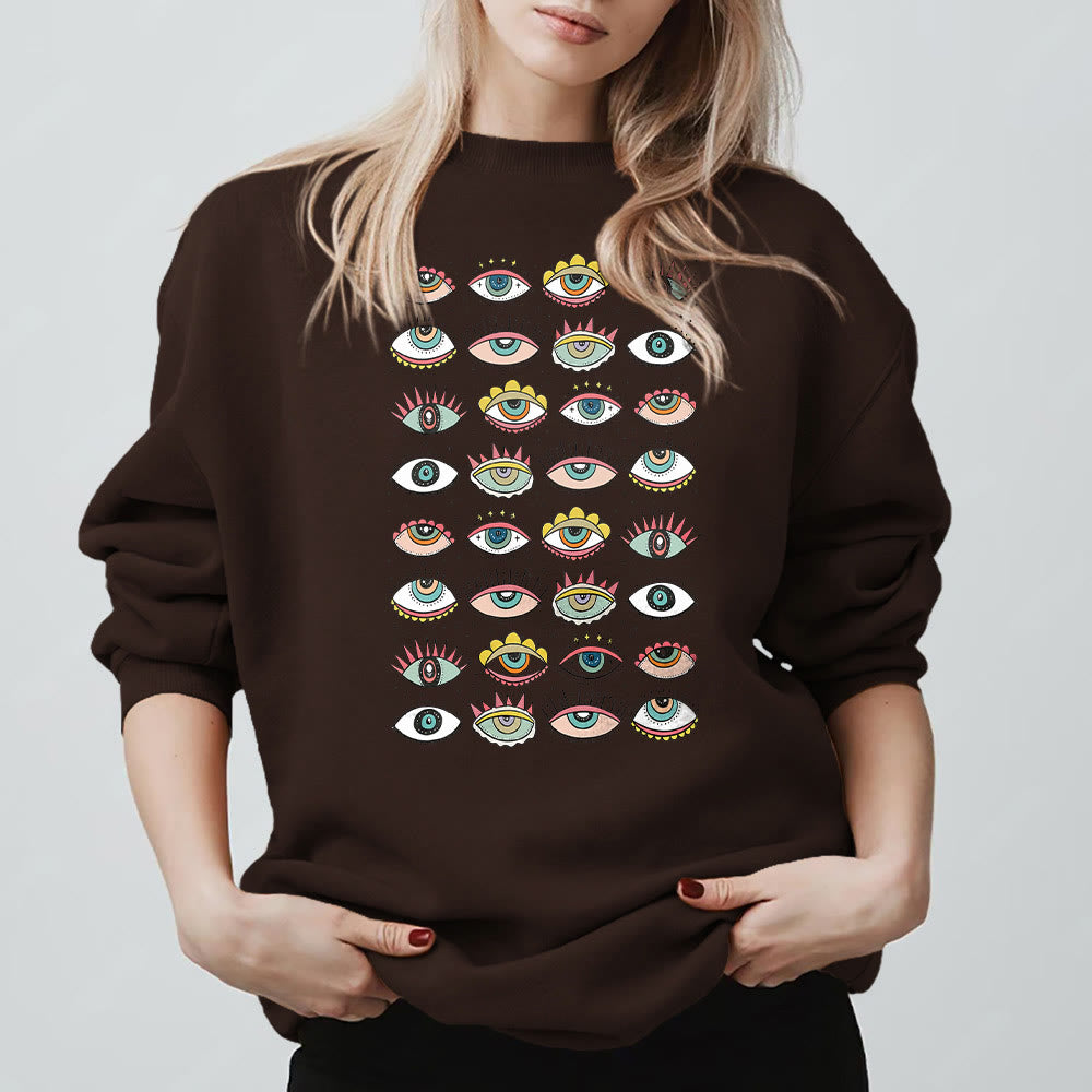Olivenorma Fashionable Multi Evil Eye Symbol Sweatshirt - image 10