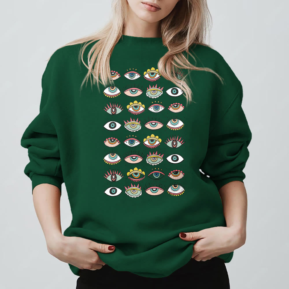 Olivenorma Fashionable Multi Evil Eye Symbol Sweatshirt - image 14